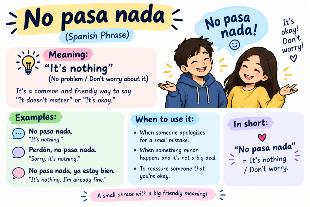 no pasa nada meaning